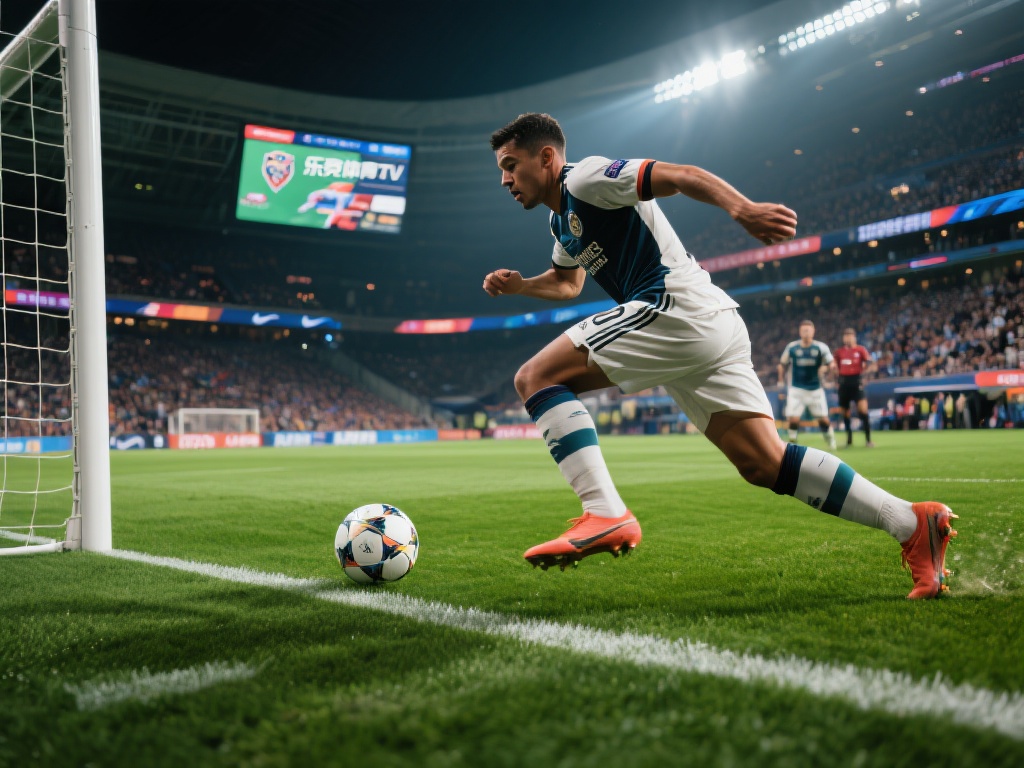 以一场足球比赛为例，乐竞体育视讯能够捕捉到球员带球